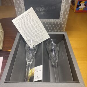 2 NIB Waterford Crystal Toasting Flutes - The universal wishes Collection
